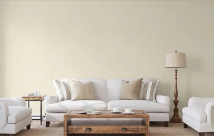 Cream Embossed Wallpaper – Ivory Linen (6807-1)